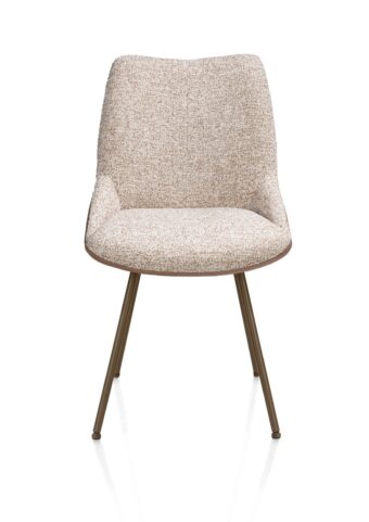 Xooon eetkamerstoel MATS - 4-poot steelbrown – stof pala cognac + luton koper