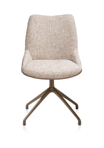 Xooon eetkamerstoel MATS - draaibaar frame steelbrown 4-poot – stof pala cognac + luton koper