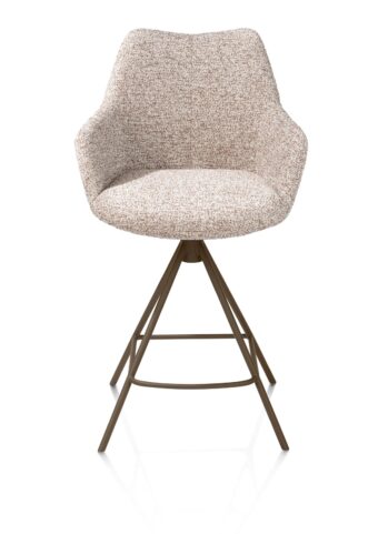 Xooon barstoel MATS - draaibaar frame steelbrown 4-poot – stof luton koper