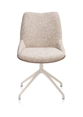 Xooon eetkamerstoel MATS - draaibaar frame creme 4-poot – stof pala cognac + luton koper