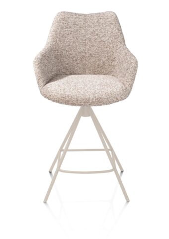 Xooon barstoel MATS - draaibaar frame creme 4-poot – stof luton koper