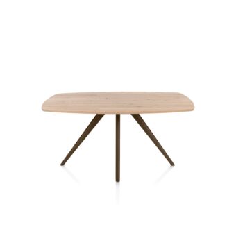Xooon eetkamertafel ARVADA ovaal 160x100cm eiken (4-poot steelbrown)