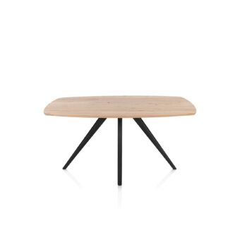 Xooon eetkamertafel ARVADA ovaal 160x100cm eiken (4-poot rough off black)