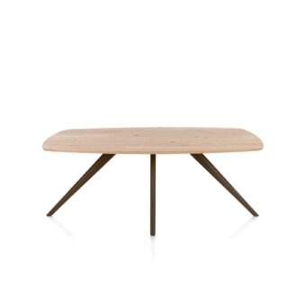 Xooon eetkamertafel ARVADA ovaal 220x110cm eiken (4-poot steelbrown)