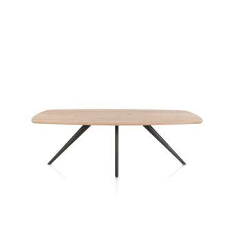 Xooon eetkamertafel ARVADA ovaal 250x110cm eiken (4-poot grafiet)