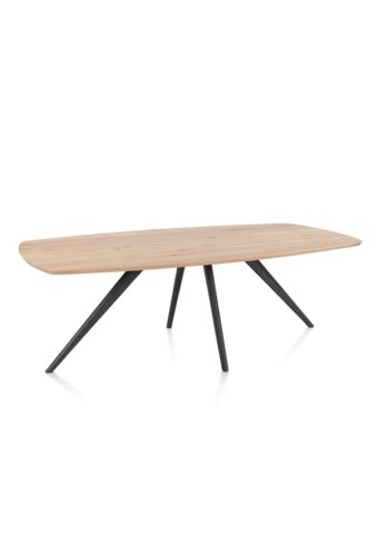 Xooon eetkamertafel ARVADA ovaal 220x110cm eiken (4-poot grafiet)