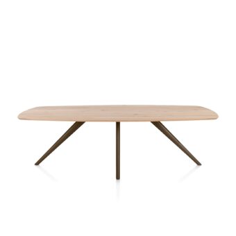 Xooon eetkamertafel ARVADA ovaal 250x110cm eiken (4-poot steelbrown)