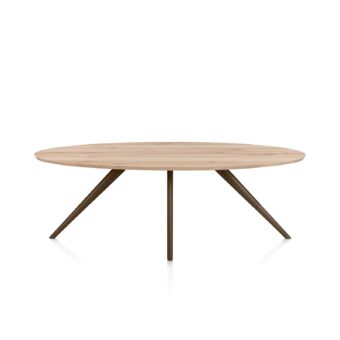Xooon eetkamertafel ARVADA ellips 220x110cm eiken (4-poot steelbrown)