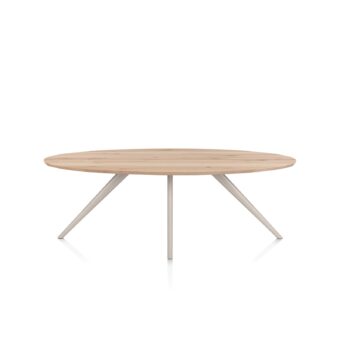 Xooon eetkamertafel ARVADA ellips 220x110cm eiken (4-poot creme)