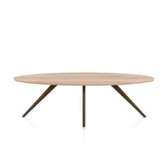 Xooon eetkamertafel ARVADA ellips 250x110cm eiken (4-poot steelbrown)