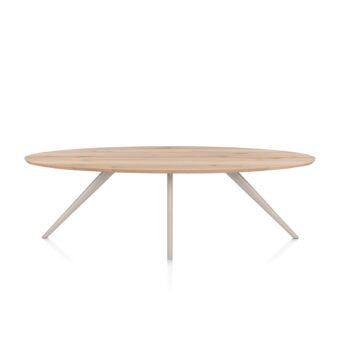 Xooon eetkamertafel ARVADA ellips 250x110cm eiken (4-poot creme)