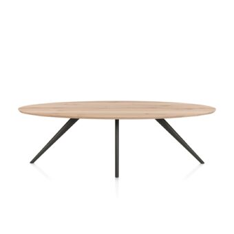 Xooon eetkamertafel ARVADA ellips 250x110cm eiken (4-poot grafiet)
