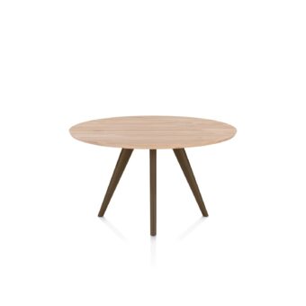 Xooon eetkamertafel ARVADA rond 125 cm eiken (4-poot steelbrown)