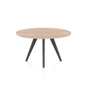 Xooon eetkamertafel ARVADA rond 125 cm eiken (4-poot grafiet)