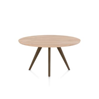 Xooon eetkamertafel ARVADA rond 140 cm eiken (4-poot steelbrown)