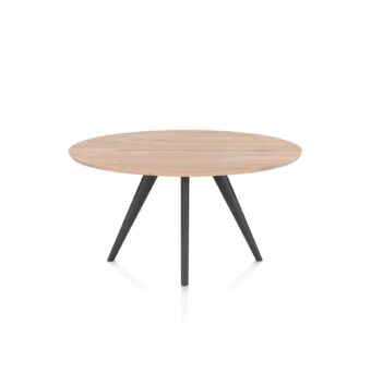Xooon eetkamertafel ARVADA rond 140 cm eiken (4-poot grafiet)