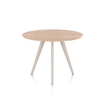 Xooon bartafel ARVADA rond 125 cm eiken (4-poot creme)