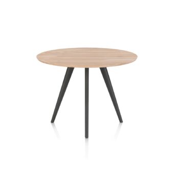 Xooon bartafel ARVADA rond 125 cm eiken (4-poot grafiet)