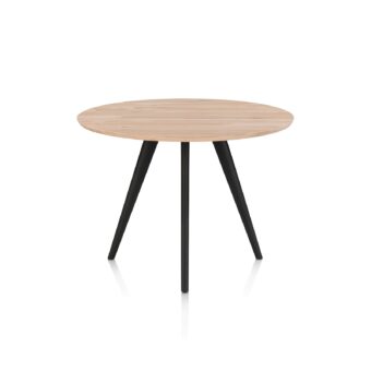 Xooon bartafel ARVADA rond 125 cm eiken (4-poot rough off black)
