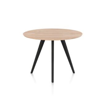 Xooon bartafel ARVADA rond 140 cm eiken (4-poot rough off black)