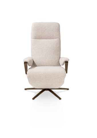 Xooon SELLA relaxfauteuil - motor incl accu - verstelbare hoofdsteun - poot steelbrown - stof cloudy beige