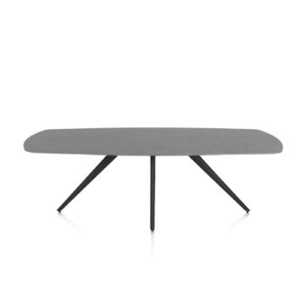 Xooon eetkamertafel SALUTI ovaal 240x110 cm (4-poot rough offblack) antraciet