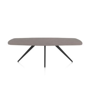 Xooon eetkamertafel SALUTI ovaal 240x110 cm (4-poot rough offblack) lava