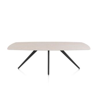 Xooon eetkamertafel SALUTI ovaal 240x110 cm (4-poot grafiet) light sand