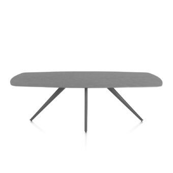 Xooon eetkamertafel SALUTI ovaal 240x110 cm (4-poot grafiet) antraciet