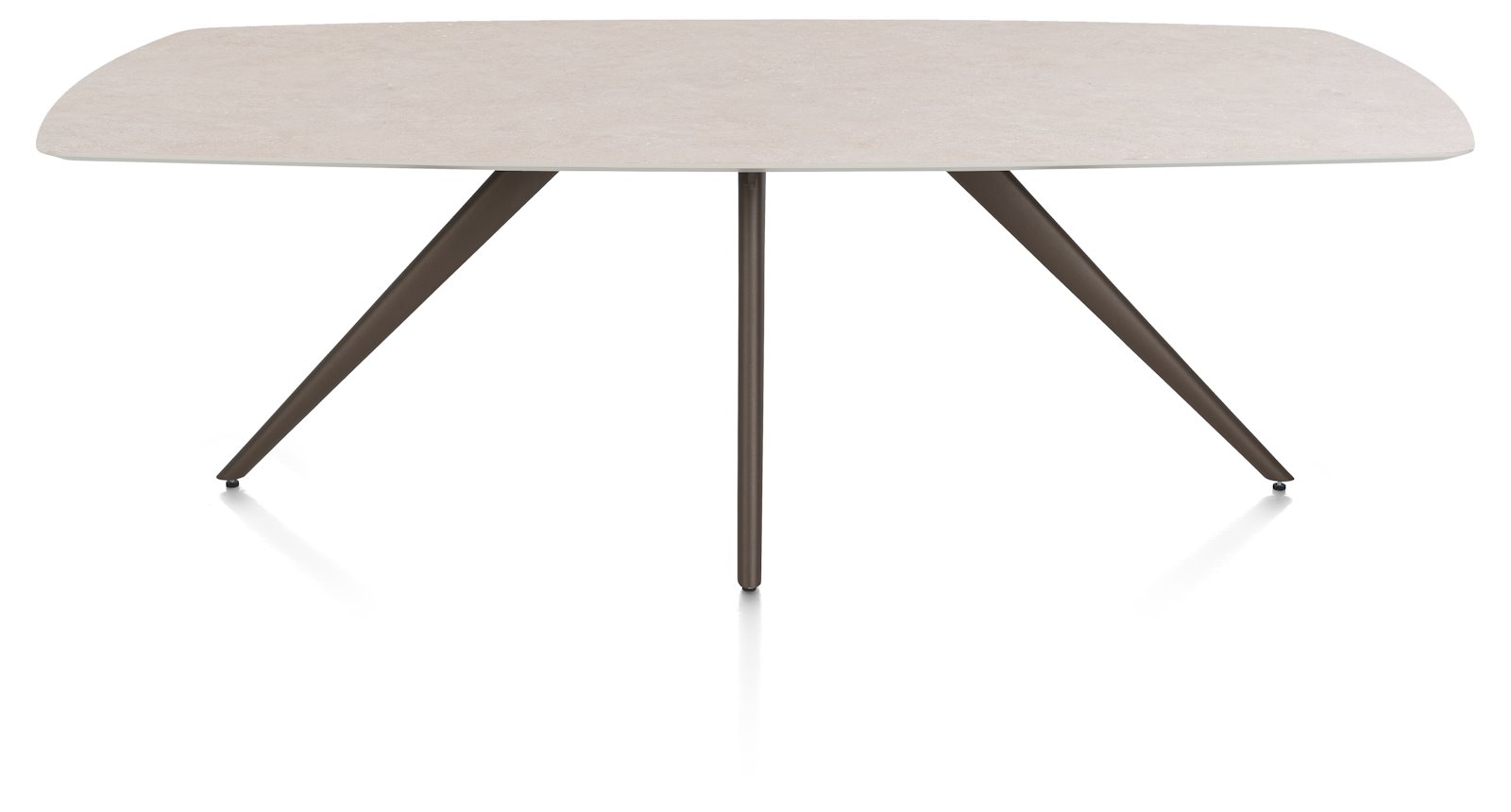 Xooon eetkamertafel SALUTI ovaal 240×110 cm (4-poot steelbrown) light sand