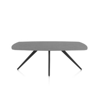 Xooon eetkamertafel SALUTI ovaal 210x105 cm (4-poot rough offblack) antraciet