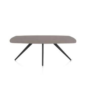 Xooon eetkamertafel SALUTI ovaal 210x105 cm (4-poot rough offblack) lava