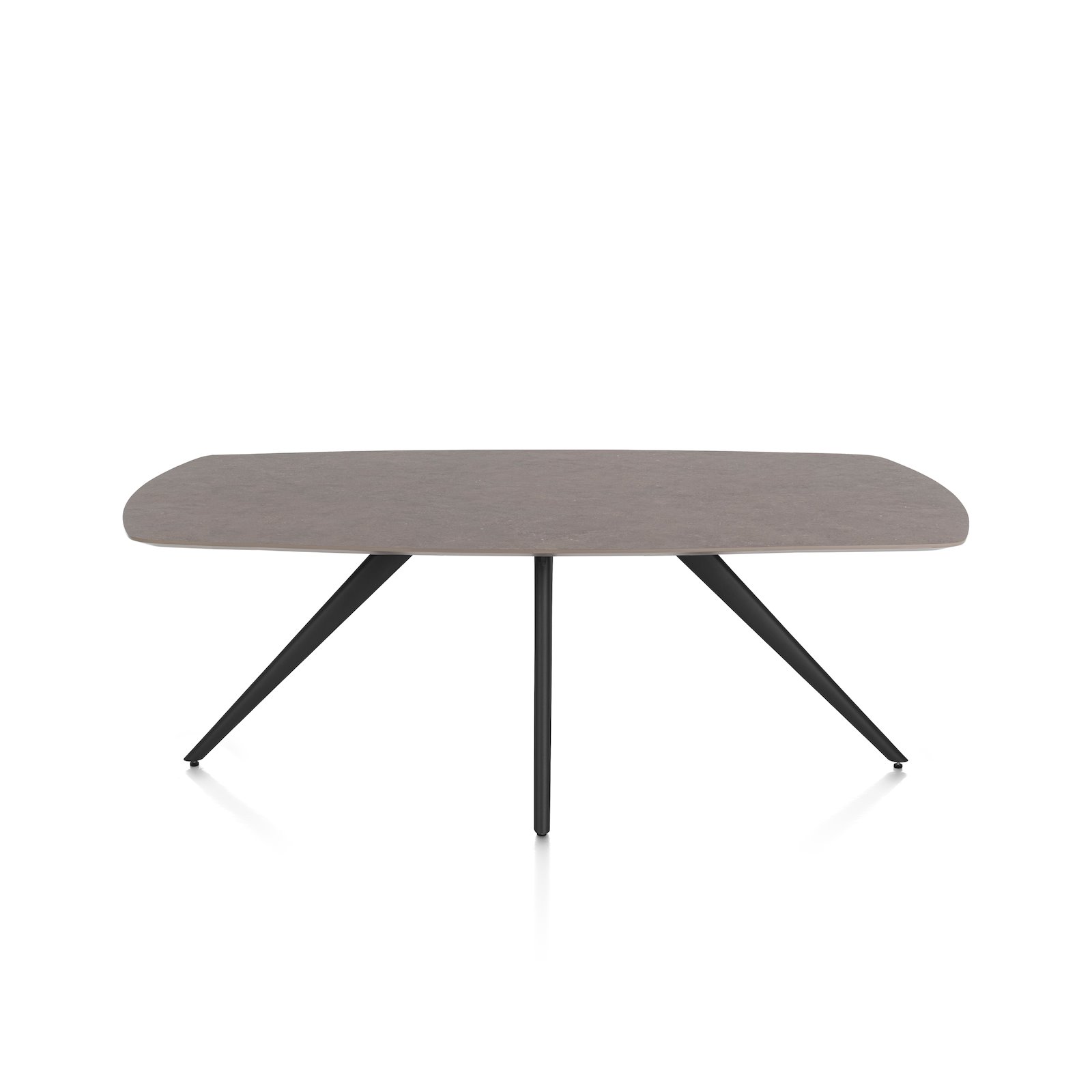 Xooon eetkamertafel SALUTI ovaal 210×105 cm (4-poot rough offblack) lava