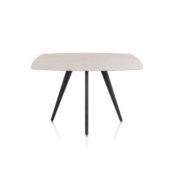 Xooon bartafel SALUTI ovaal 150x105 cm (4-poot rough off black) light sand