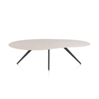 Xooon eetkamertafel SALUTI organisch 240x120 cm (4-poot off black) light sand