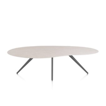 Xooon eetkamertafel SALUTI organisch 240x120 cm (4-poot grafiet) light sand