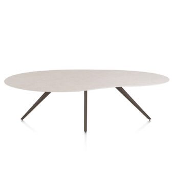 Xooon eetkamertafel SALUTI organisch 240x120 cm (4-poot steelbrown) light sand