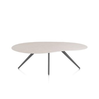Xooon eetkamertafel SALUTI organisch 210x120 cm (4-poot grafiet) light sand