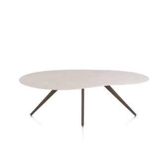 Xooon eetkamertafel SALUTI organisch 210x120 cm (4-poot steelbrown) light sand