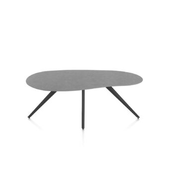 Xooon eetkamertafel SALUTI organisch 180x120 cm (4-poot rough off black) antraciet