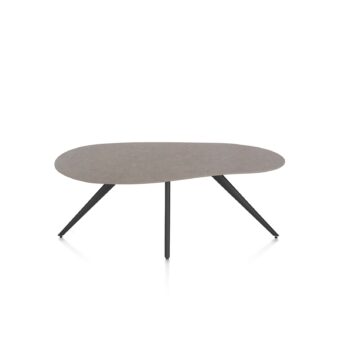 Xooon eetkamertafel SALUTI organisch 180x120 cm (4-poot rough off black) lava