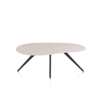 Xooon eetkamertafel SALUTI organisch 180x120 cm (4-poot rough off black) light sand