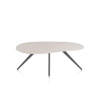 Xooon eetkamertafel SALUTI organisch 180x120 cm (4-poot grafiet) light sand