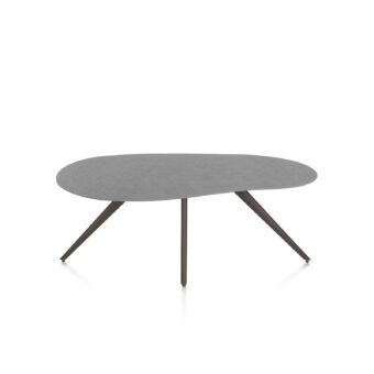 Xooon eetkamertafel SALUTI organisch 180x120 cm (4-poot steelbrown) antraciet