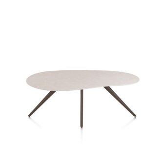 Xooon eetkamertafel SALUTI organisch 180x120 cm (4-poot steelbrown) light sand