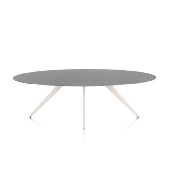 Xooon eetkamertafel SALUTI ellips 240x110 cm (4-poot creme) antraciet