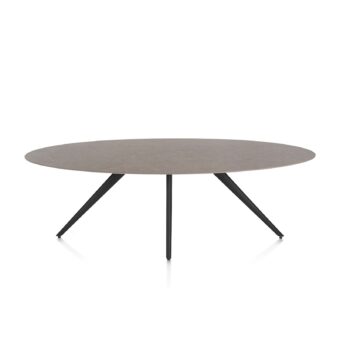 Xooon eetkamertafel SALUTI ellips 240x110 cm (4-poot rough off black) lava