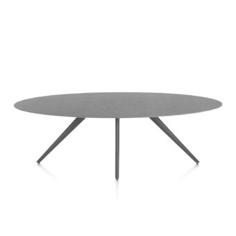Xooon eetkamertafel SALUTI ellips 240x110 cm (4-poot steelbrown) antraciet
