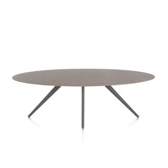 Xooon eetkamertafel SALUTI ellips 240x110 cm (4-poot grafiet) lava