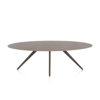 Xooon eetkamertafel SALUTI ellips 240x110 cm (4-poot steelbrown) lava